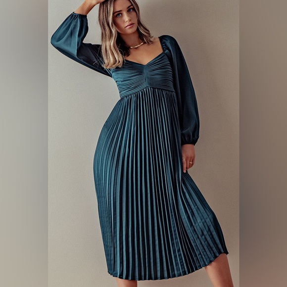 Satin Midi Dress - Picture 2 of 7